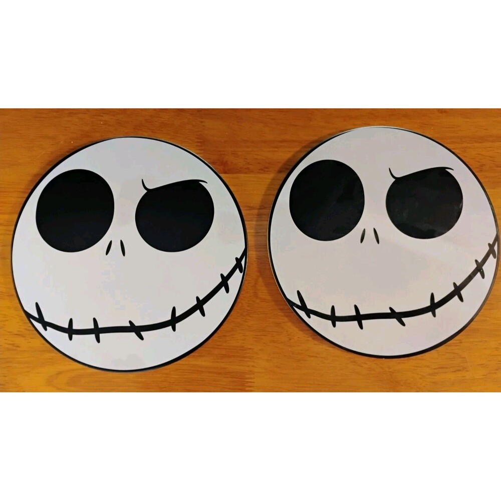 Disney Nightmare Before Christmas 8” Ceramic Cork Trivet Set Sam Goody Rare